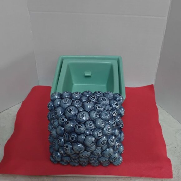Fruit Basket Theme Candle Holder Blueberries - Picture 2 of 4